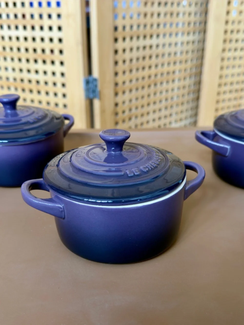 NIB Le Creuset set of 3 mini Cocottes - Picture 1 of 7